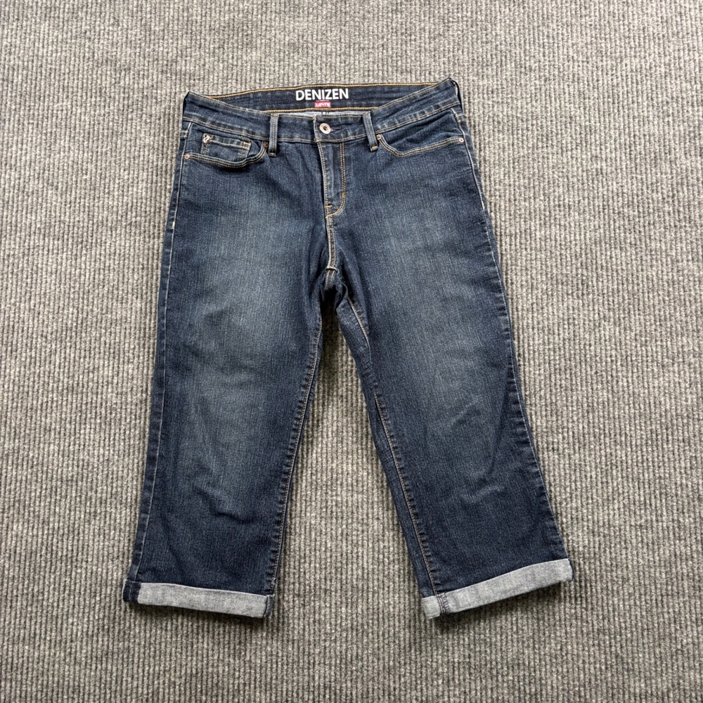 Denizen Capri Jeans Womens 29 Dark Wash Cuffed Mid Rise Cropped Denim